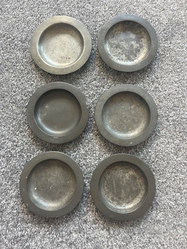 Six antique english - english, pewter