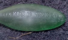 J.Schweppes Green Glass Torpedo Bottle Vintage