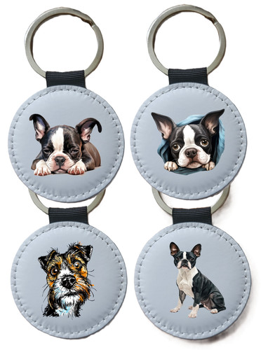 Boston terrier keyring - boston,