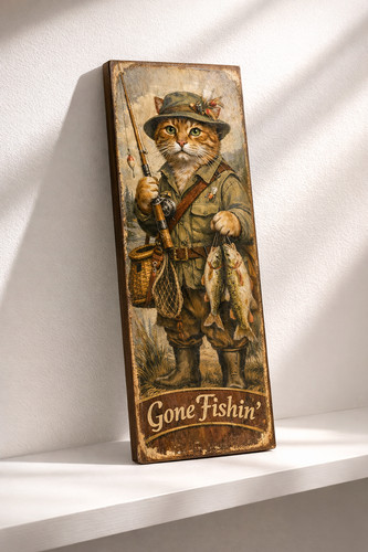 Cat art sign vintage - ,