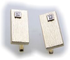 Special Price Men's Cufflinks Real Gold 585 Diamond 0.04ct Yellow Gold 14kt