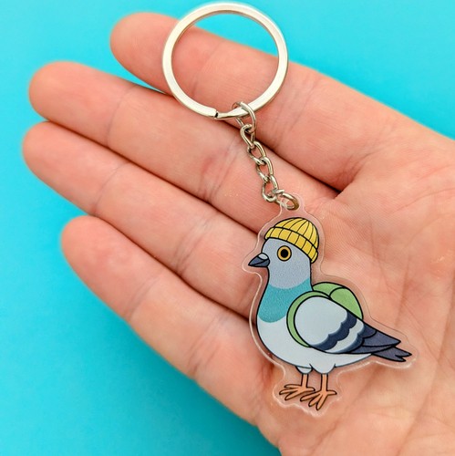 Pigeon keychain bird - pigeon, keyring