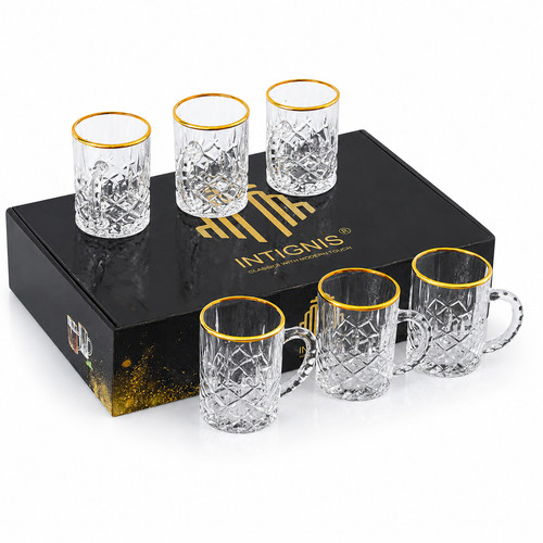 Glass tea cups set 6 - cups,