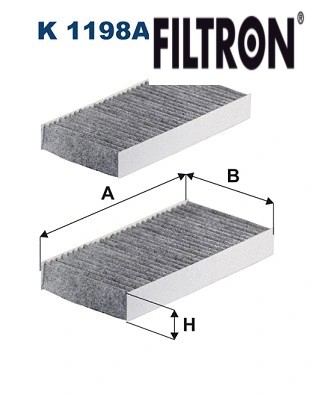 Interior air filter - air, 1198a-2x