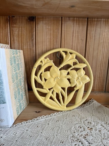 Vintage yellow enamel cast - enamel,