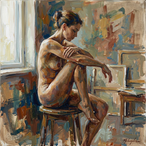 Nude contemporary portrait