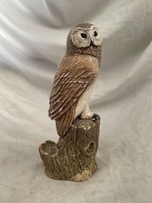 Owl On Tree Stump Statue