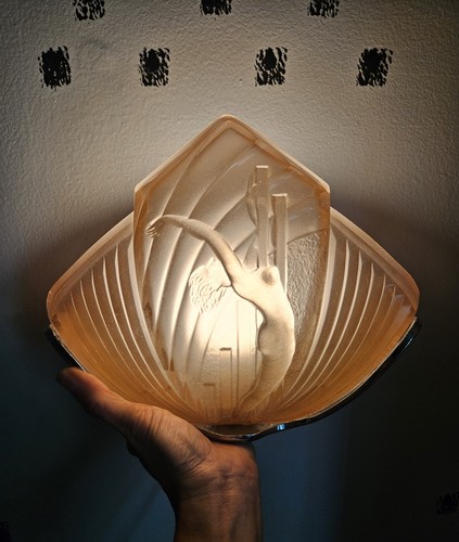 Pair art deco nesdam glass - of,