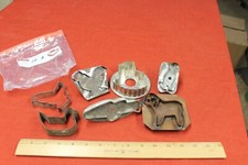 7 Vintage Tin Cookie Cutter Antique Lamb Rocking Horse Chicken Duck Penquin  