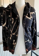 Long Brand Black Tie Dye Zip Up Hoodie Jacket Size Small Boys Unisex