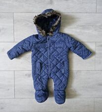 My Petite Bean 6-9 months boys snowsuit quilted navy blue