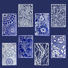 8-Piece Garden Inspiration Pattern Texture Art Stencils Reusable 18cm x 28cm