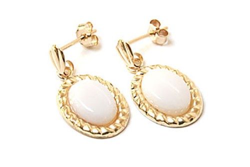 9ct gold opal drop - 9ct, earrings