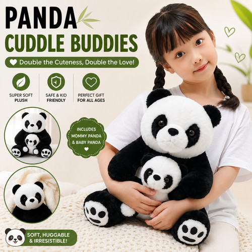 Panda teddy bear cuddly plush - bear,