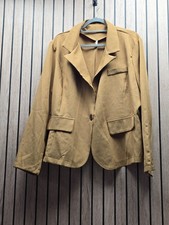 1j Women's Mustard Yellow Tan Blazer Jacket Single Button Casual Smart XxL