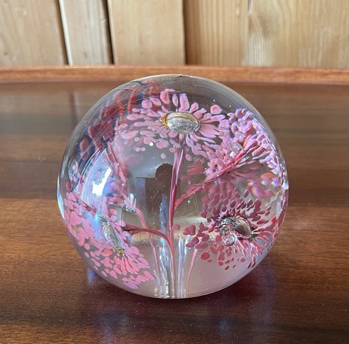 Vintage art glass red coral - glass,