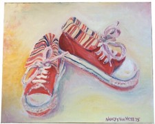Red Sneakers, Oil Painting, by
