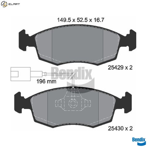 Brake pad set disc - set,