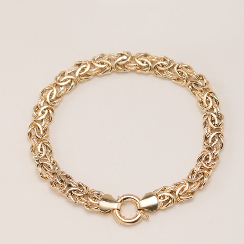 Bracelet 10k gold 7mm - gold, textured