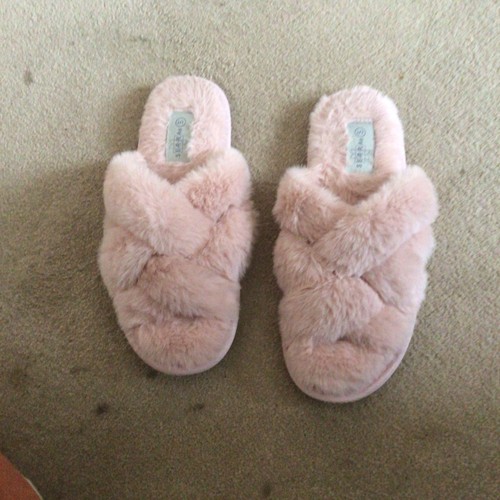 Blush pink fluffy strappy - blush,