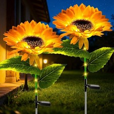2x Sunflower Solar Light Garden Waterproof Outdoor Garden Patio Decor Lightening
