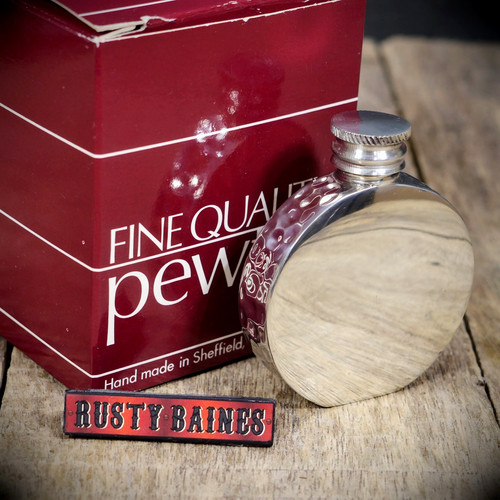 Pewter 2oz pocket hip flask - 2oz,