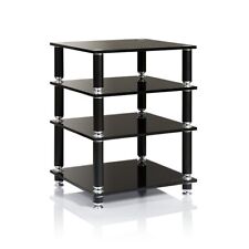 Norstone Stabbl Modular HiFi AV Rack Stand Black Tempered Glass FREE P&P