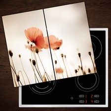 Glass Worktop Saver Ceramic Induction Hob Protector Cover Red poppy