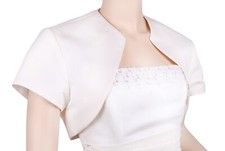 Ivory satin wedding prom - wedding/prom, shrug