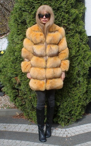 Luxury real fox fur jacket - fur,