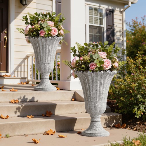 Tall plastic urn planters for - plastic,