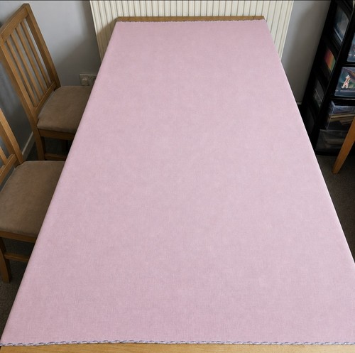Pink linen tablecloth with - linen, 6