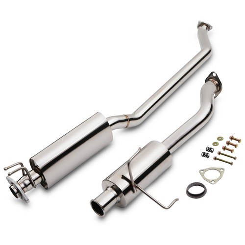 Stainless single exit cat - single, back