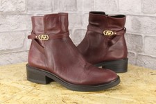 OXBLOOD BURGUNDY LEATHER ANKLE