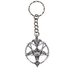 Satan Goat Keyring Pentagram