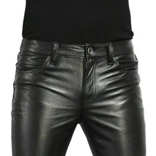 Mens Black PULeather Trousers
