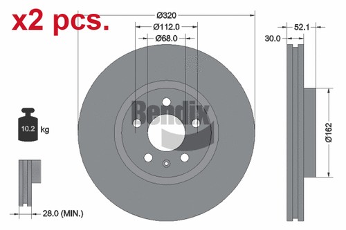 Pcs front brake - x2,