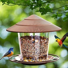 Garden Hanging Wild Bird Feeder Birds Gazebo Shape Container Waterproof Outdoor.
