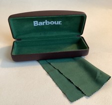 BARBOUR Brown Covered  Eye Glasses Sunglasses Hard Case & Cleaning Cloth Vgc
