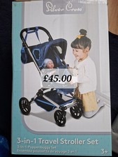 Dolls Silver Cross 3-1 Travel Stroller  Pram