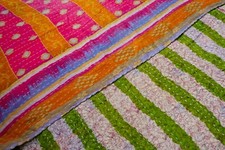 Vintage Sari Throw Reversible recycled campervan Kantha bedspread | runner 127