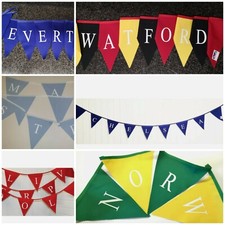 Football bunting with your favourite team name printed on team colours 
