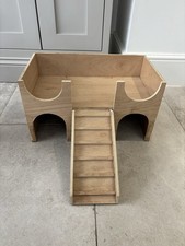 2 Story Large Guinea Pig House Hideout 25cms Width (without Ladder), 45 Length