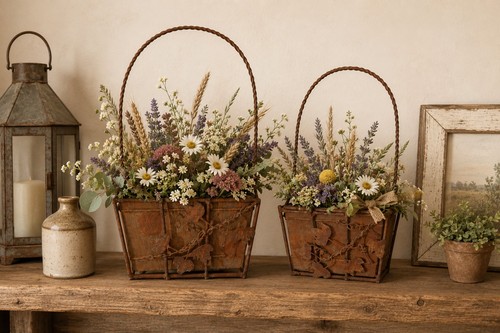 Vintage rustic metal hanging - metal,