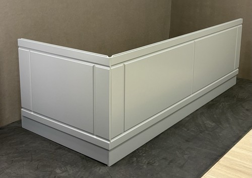 Grey fluted bath - bath, panel
