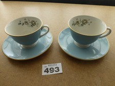 #493 2 x Royal Doulton Rose Elegans Tea Cups and Saucers (Lot 2 of 2)