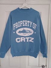 Corteiz Sweatshirt Oversized Pullover Property of Crtz Pale Blue Size S