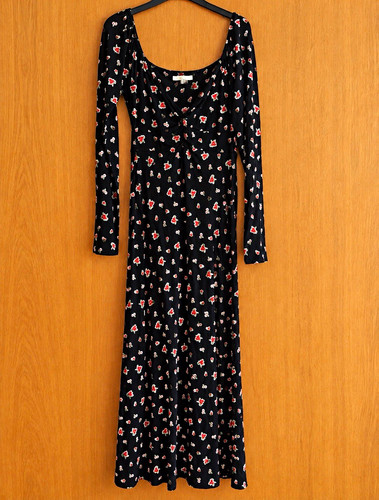 Boden black floral maxi - black,