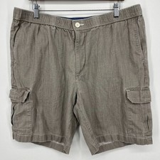 Tommy Bahama Cargo Shorts Men's Size XL Gray Linen Blend Pockets 9" Inseam