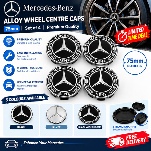 Black mercedes benz - 4, 75mm